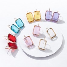 Fashion Transparent Multicolor Glass Crystal Drop Earrings