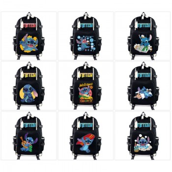 Stitch anime USB charging laptop backpack school bags