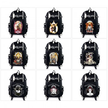 Death Note anime USB charging laptop backpack school bags