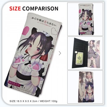 Kaguya sama anime long wallets card holder purse