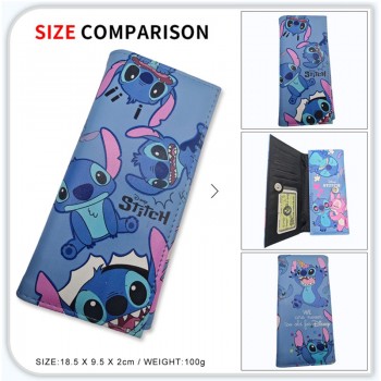 Stitch anime long wallets card holder purse