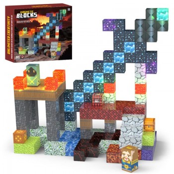 Magnetic Blocks Game Build Mine Magnet World Toys 166pcs/set