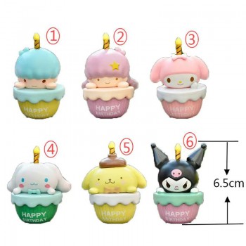 6pcs Sanrio Melody kitty Cinnamoroll Kuromi anime figures set(OPP bag)