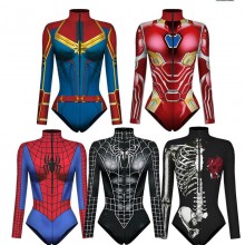 Super Hero Iron Spider Man Black Panther Bodysuit ...