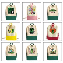 Minecraft game students canvas backpack bags