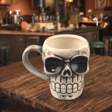 Halloween skeleton bone anime ceramic mug cup