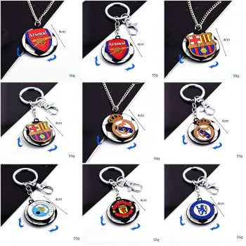 Football Arsenal Barcelona Real Madrid movable key chain/necklace