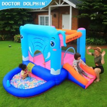 Doctor Dolphin Elephant Inflatable Castle Air Boun...