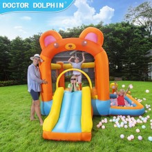 Doctor Dolphin Bear Inflatable Castle Air Bounce C...