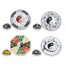 Tai Chi Bagua Alloy Enamel Brooch Pins