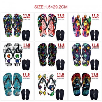Among Us game flip flops shoes slippers a pair