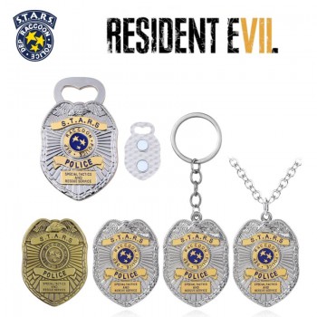 Residents Evil Raccoon City Police Badge Key chain Necklace
