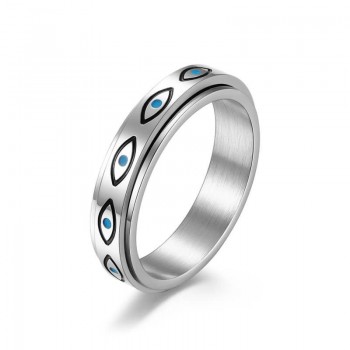 The Eye of Honus Vintage Punk Stainless Steel Rotatable Rings