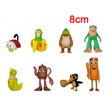 8pcs/set Tralalelo Tralala Shimpanzini Bananini Tungtung Sahur figures(OPP bag)