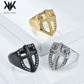 Vintage Shield Cross Diamond Rings