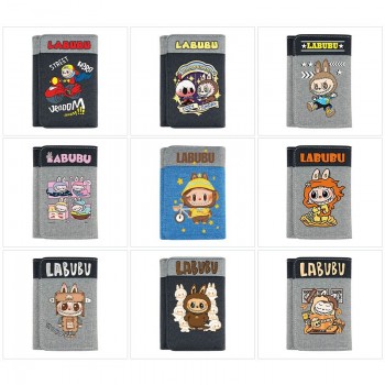 Labubu anime Three Fold Button Wallet Purse