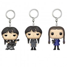 Wednesday Addams Family figure doll key chains
