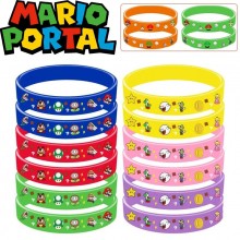 12pcs/set Super Mario anime Silicone Bracelets Wri...