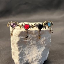 Bohemian Ethnic Vintage Metal Zircon Opening Adjustable Rings