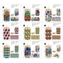 Among us game frosted glass cups 350ml/450ml