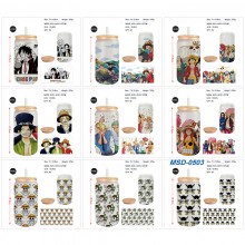 One Piece anime frosted glass cups 350ml/450ml