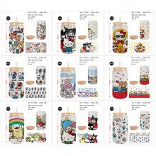 Sanrio Melody kitty Cinnamoroll Kuromi anime frosted glass cups 350ml/450ml