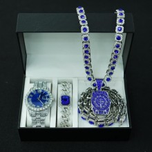 Fashion Hip Hop Blue Rhinestone Wrist Watch Cuban ...