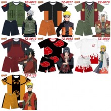 Naruto anime ant wrinkled fabric short t-shirts an...