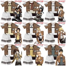 Attack on Titan anime ant wrinkled fabric short t-...