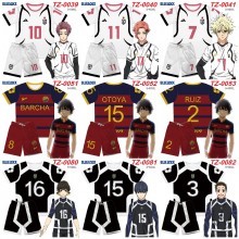 Blue Lock anime ant wrinkled fabric short t-shirts and pants set