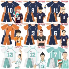Haikyuu anime ant wrinkled fabric short t-shirts a...
