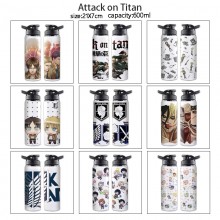 Attack on Titan anime sports aluminum alloy bottle...