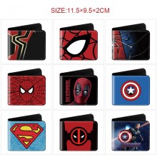 Super Hero Iron Spider Super Man Batman wallet purse