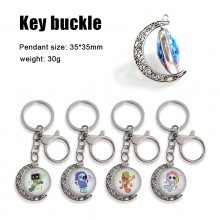 Dandy's World game Two-sided Rotatable Round Crystal Key Chain Ring
