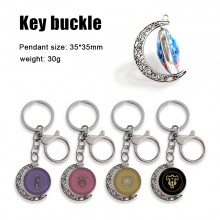 Black Clover anime Two-sided Rotatable Round Crystal Key Chain Ring