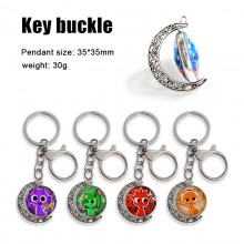Sprunki Incredibox game Two-sided Rotatable Round Crystal Key Chain Ring