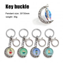 Crayon Shin-chan anime Two-sided Rotatable Round Crystal Key Chain Ring