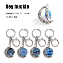 Stitch anime Two-sided Rotatable Round Crystal Key...