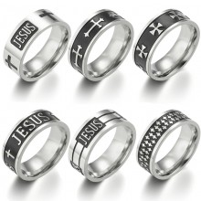 Jesus Cross Stainless Steel Rings