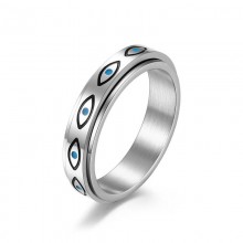 The Eye of Honus Vintage Punk Stainless Steel Rotatable Rings