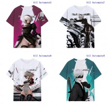 NieR:Automata anime milk silk fabric t-shirt t shirts