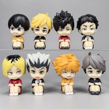 8pcs/set Haikyuu sitting anime figures(OPP bag)