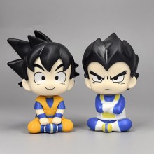 2pcs/set Dragon Ball Son Goku Vegeta sitting anime figures(OPP bag)