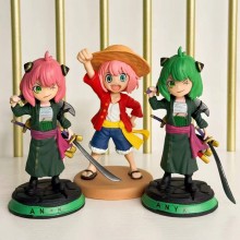 SPY x FAMILY Anya Forger cos Luffy Zoro anime figu...