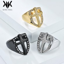 Vintage Shield Cross Diamond Rings