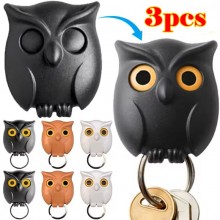 Owl Shape Wall Hook Keychain Holder Open Close Eye...