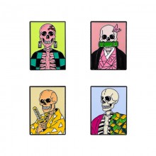Demon Slayer skeleton anime Alloy Enamel Badges Brooch Pins