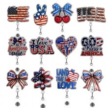 America acrylic ID card holder lanyard key chains