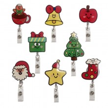 Christmas acrylic ID card holder lanyard key chains