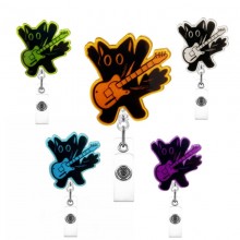 Guitar Bear acrylic ID card holder lanyard key chains